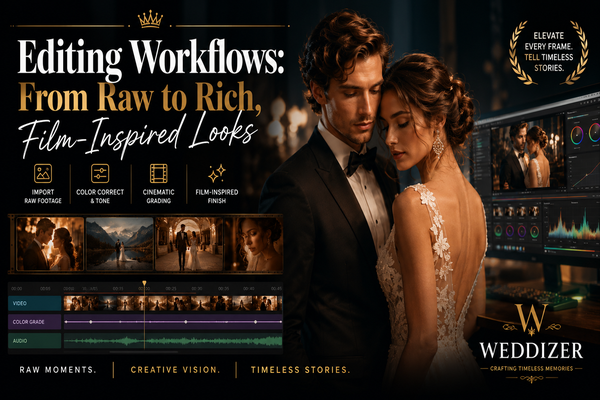 Editing Workflows: From Raw to Rich, Film-Inspired Looks for Timeless Wedding Stories