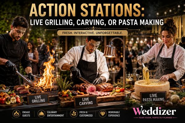 Action Stations: Live Grilling, Carving, or Pasta Making for an Unforgettable Wedding Reception