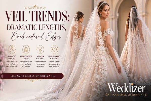 Veil Trends: Dramatic Lengths and Embroidered Edges for a Modern Bridal Look