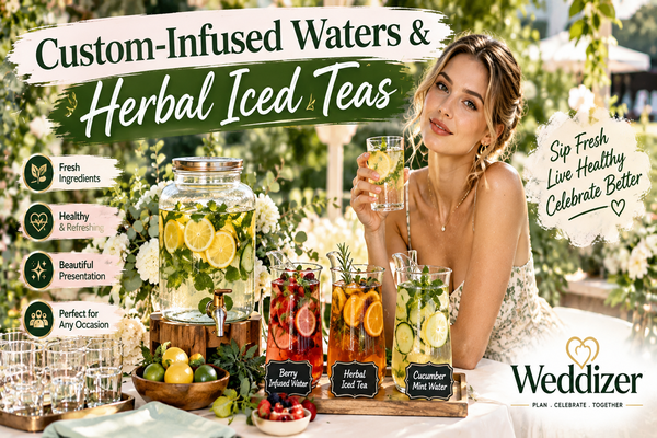 Custom-Infused Waters & Herbal Iced Teas: Refreshing Wedding Beverage Ideas for Modern Celebrations