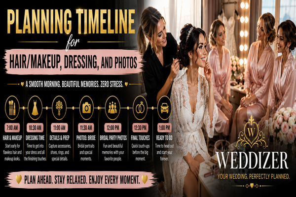 Planning Timeline for Hair, Makeup, Dressing, and Photos: A Stress-Free Wedding Morning Guide