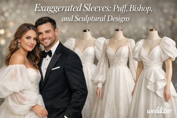 Exaggerated Sleeves in Bridal Fashion: Puff, Bishop & Sculptural Designs Transforming Modern Weddings