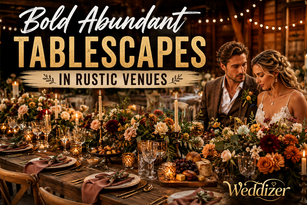 Bold Abundant Tablescapes in Rustic Venues: The Ultimate Guide to Luxurious Wedding Table Styling