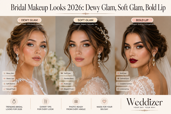 Bridal Makeup Looks 2026: Dewy Glam, Soft Glam & Bold Lip Trends Every Bride Will Love