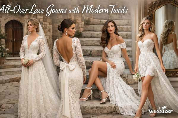 All-Over Lace Wedding Gowns with Modern Twists: The Ultimate Bridal Fashion Guide by Weddizer
