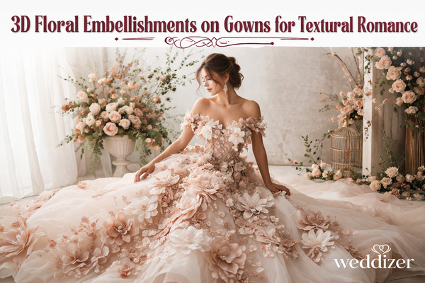 3D Floral Embellishments on Gowns for Textural Romance: The Ultimate Bridal Trend Guide