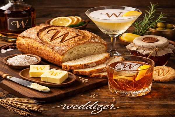 Branded & Monogrammed Food Elements (Butter, Bread, Cocktails)