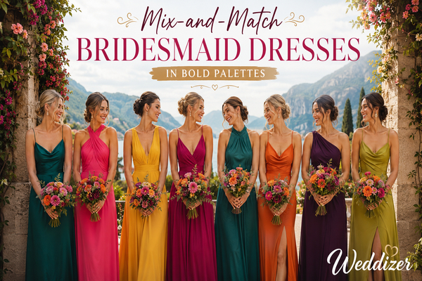 Mix-and-Match Bridesmaid Dresses in Bold Palettes: The Wedding Trend Redefining Bridal Style