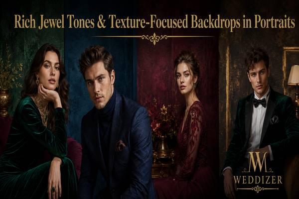 Rich Jewel Tones & Texture-Focused Backdrops in Portraits: The Ultimate Guide to Luxurious Wedding & Fashion Photography