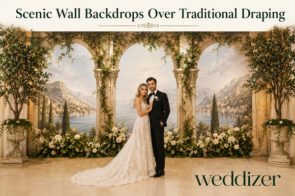 Scenic Wall Backdrops Over Traditional Draping: The Wedding Décor Trend Transforming Luxury Celebrations