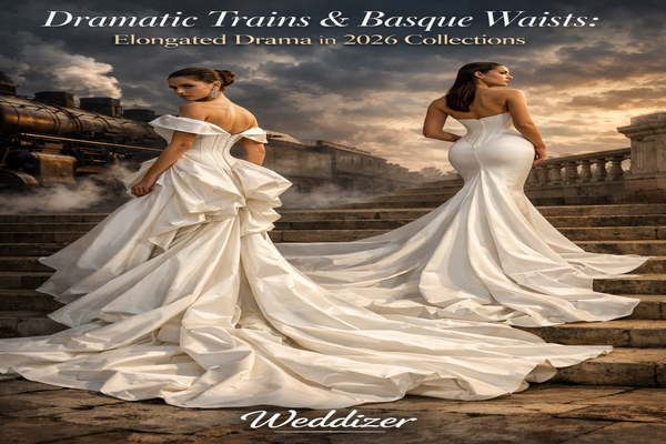 Dramatic Trains & Basque Waists: Elongated Drama in 2026 Collections