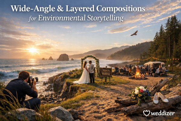 Wide-Angle & Layered Compositions for Environmental Storytelling in Wedding Photography
