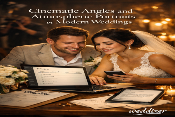 Cinematic Angles and Atmospheric Portraits in Modern Weddings