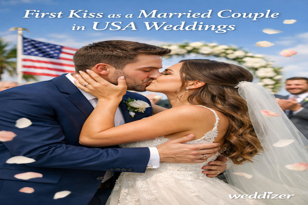 First Kiss as a Married Couple in USA Weddings