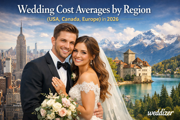 Wedding Cost Averages by Region (USA, Canada, Europe) in 2026